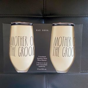 Rae Dunn MOTHER OF THE GROOM. Insulated Stainless Steel Wine Glass Set